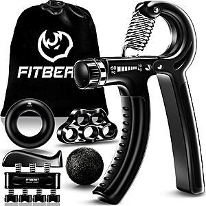 FitBeast Grip Strengthener Forearm Strengthener Hand Grips Strengthener Kit - 5 Pack Adjustable Resistance w. Code TVYX6HL4 $9.85