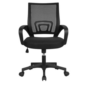 Alden Design Ergonomic Mesh Chair Adjustable Mid Back Swivel Office Chair with Armrests, Black $39.99