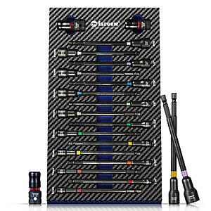 $21.58 6&ldquo; Impact Nut Drivers Set Magnetic, 18pcs Color Coded SAE & Metric