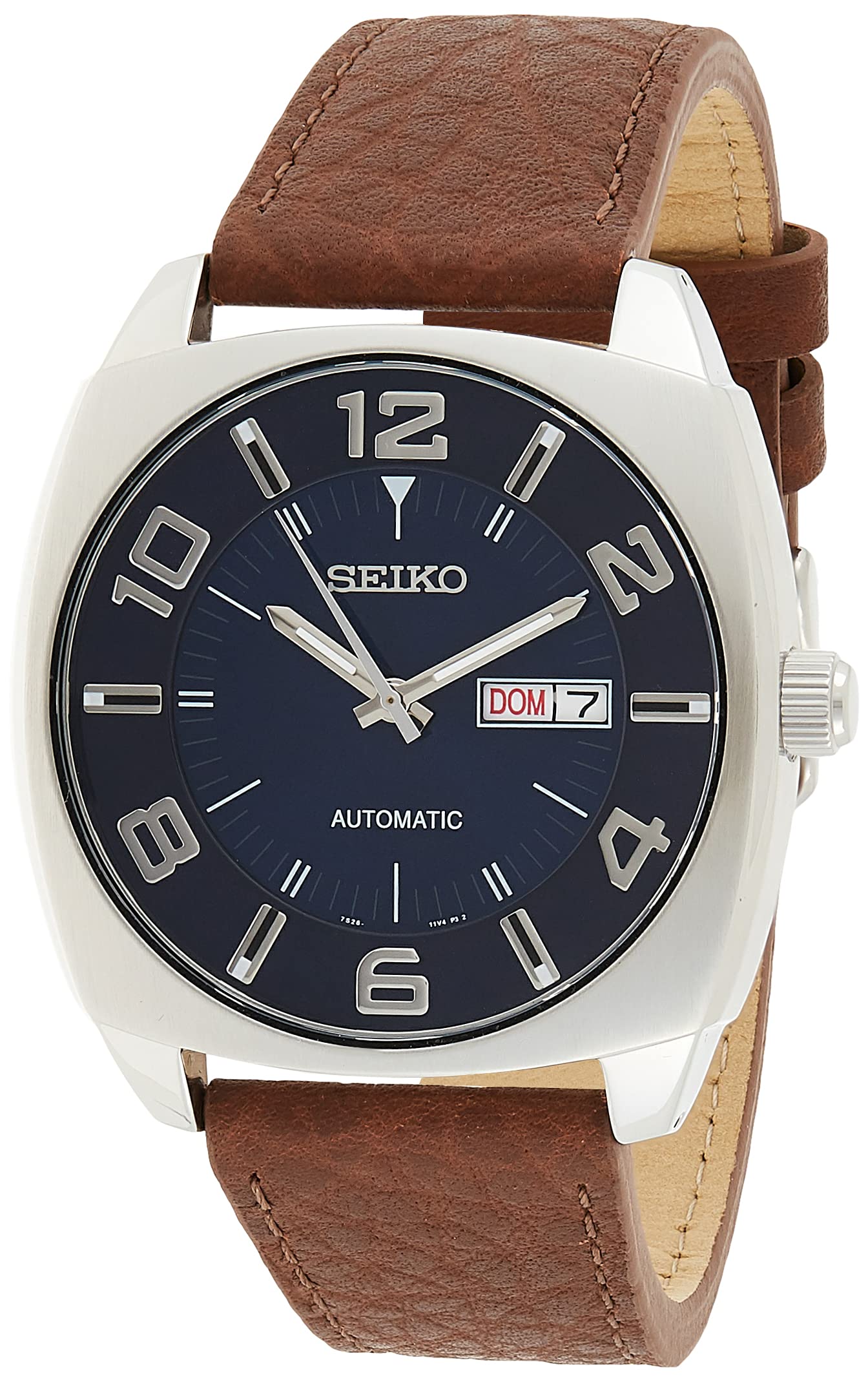 Seiko Men's SNKN37 Stainless Steel Automatic Self-Wind Watch with Brown Leather Band - $108.98 at Amazon