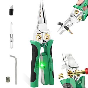 8-in-1 Wire Stripper Tool, with Non-Contact Voltage Detector & Safety Insulated Handles, Multi-Function Electrical