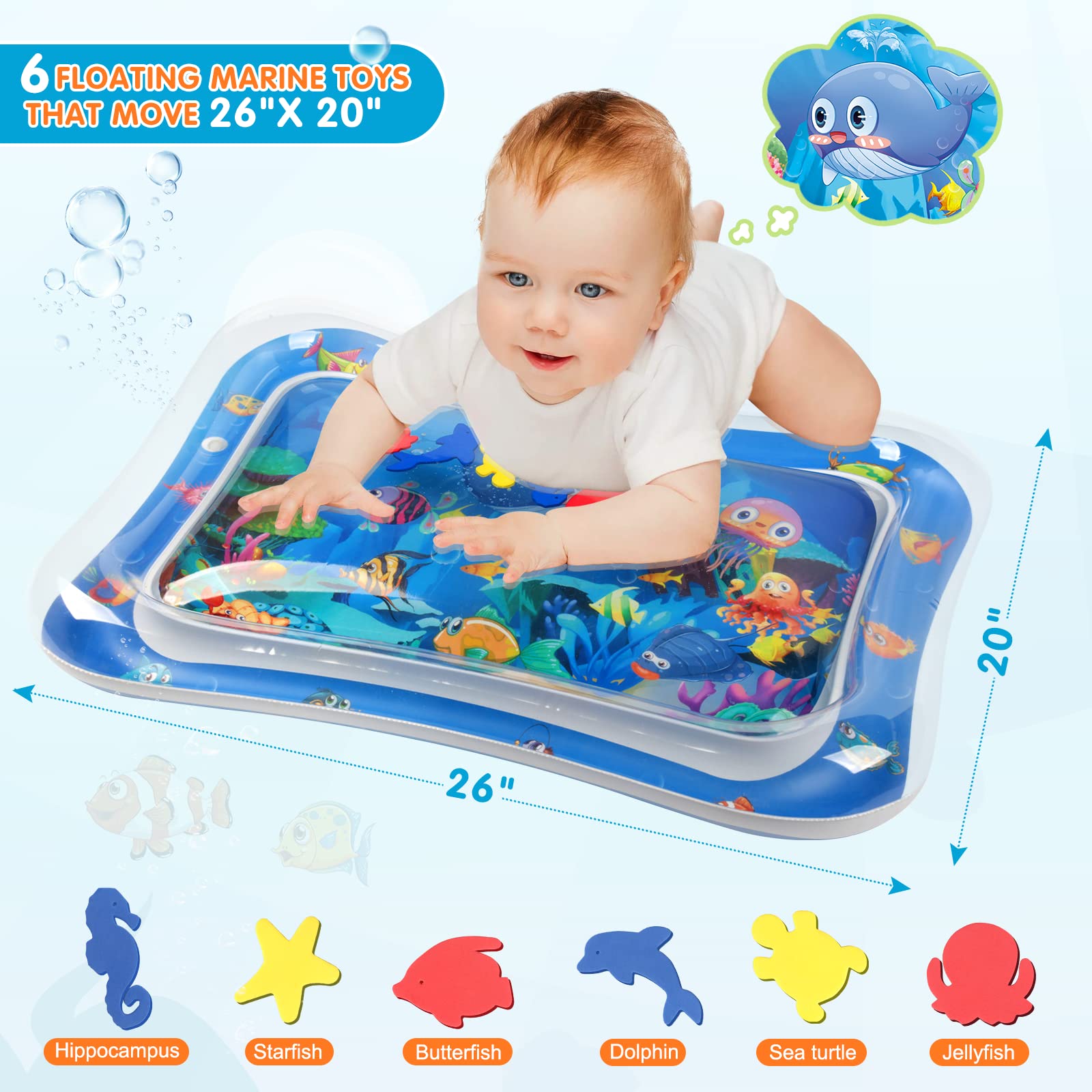 9.99 Infinno Inflatable Tummy Time Mat Premium Baby Water Play Mat for
