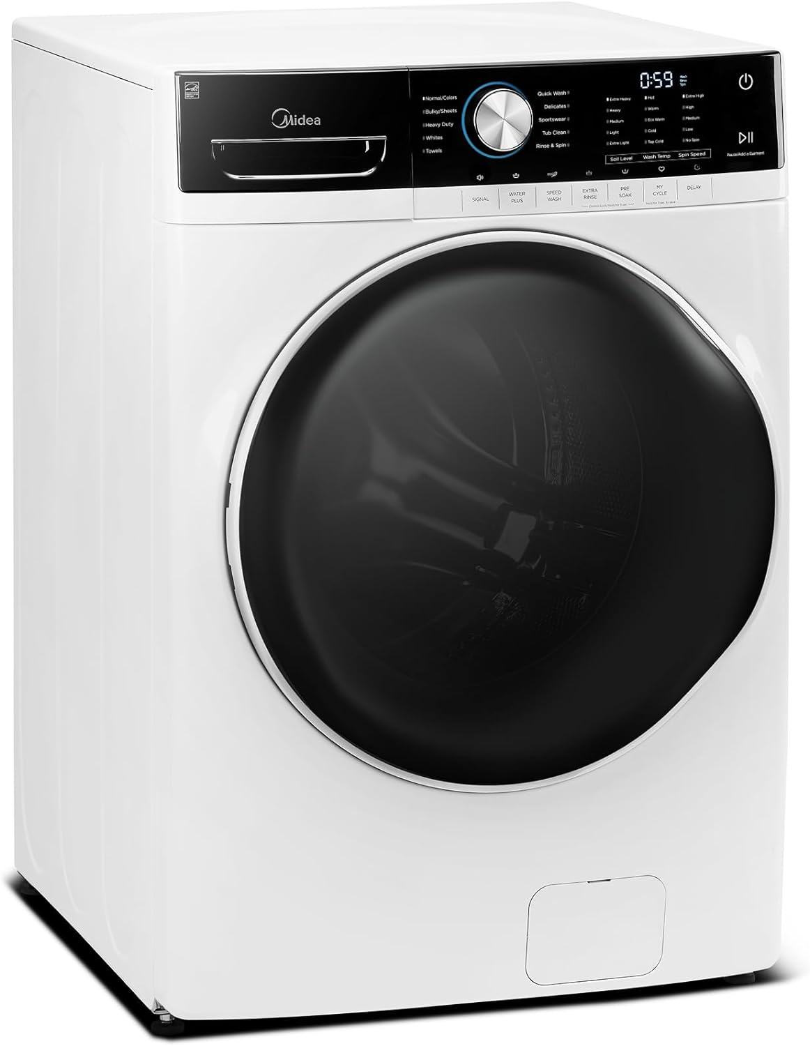 Midea MLH45N1AWW Front Load Washer, Automatic Machine, Vibration