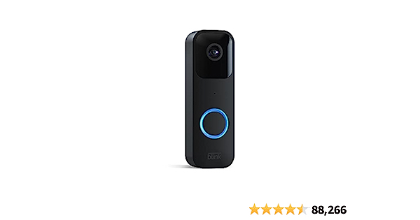 Blink Video Doorbell | Two-way audio, HD video, motion and chime app alerts and Alexa enabled — wired or wire-free (Black) - $40