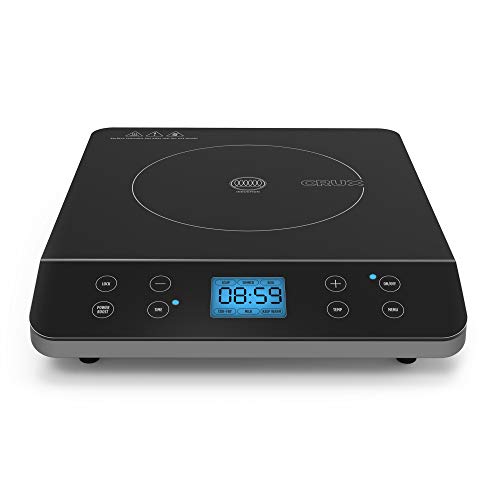 Crux Countertop Induction Burner, Portable Electric Hot Plate, Smart Touch LCD Display, Hassle-Free Temperature Control and Adjustable Timer with Auto Shut Off $35.69