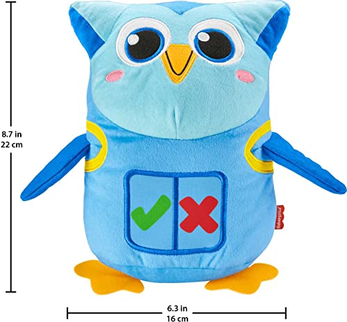 Fisher-Price Electronic Learning Toy, Guess & Press Owl Interactive Plush with Games for Preschool Kids Ages 3 Years+ $10.9