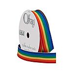 Offray 435991 5/8&quot; Wide Grosgrain Ribbon, Rainbow Stripe, 3 Yards $1.97