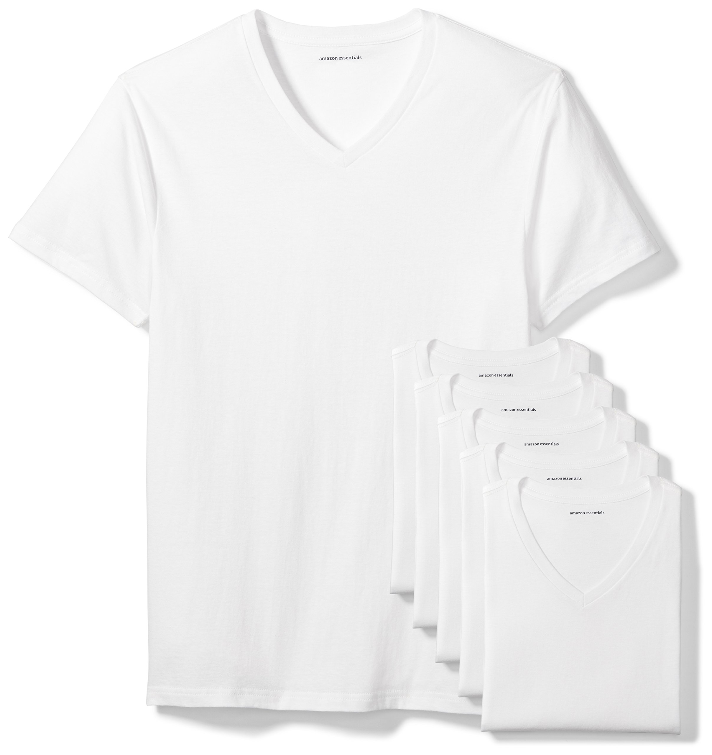 Amazon Essentials Men's V-Neck Undershirt, Pack of 6