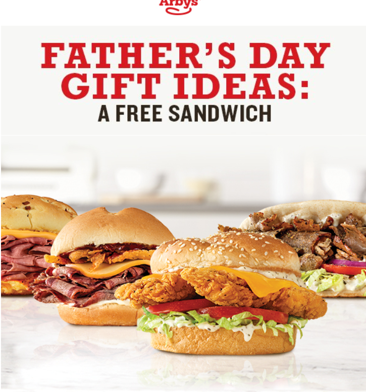 Arby's free sandwich email