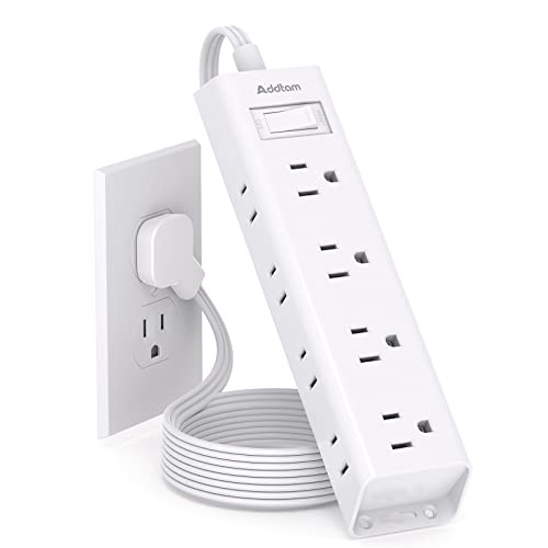 Flat Plug Power Strip, Ultra Thin Flat Extension Cord - Addtam 12 Widely AC 3 Sides Multiple Outlets, 5Ft, 900J Surge Protector, Wall Mount, Desk Charging Station $21.99 - $10.87