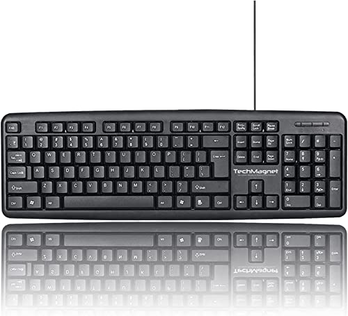 TM Wired USB Full-Size Keyboard USB-A Wired Slim Keyboard with Chocolate Keys Compatible for Windows (Black) (Renewed) $14.99 - $3.94