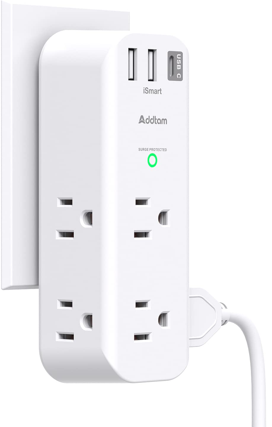 Surge Protector Outlet Extender with Rotating Plug, Multi Plug