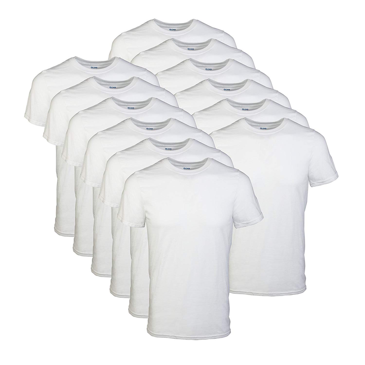 12-Count Men's Gildan Crew T-Shirts in White (Large) $15.50