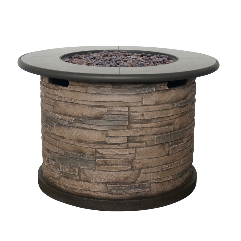 YMMV Bond 36" Round 50000 BTU Propane Steel and Stone Fire Pit 199