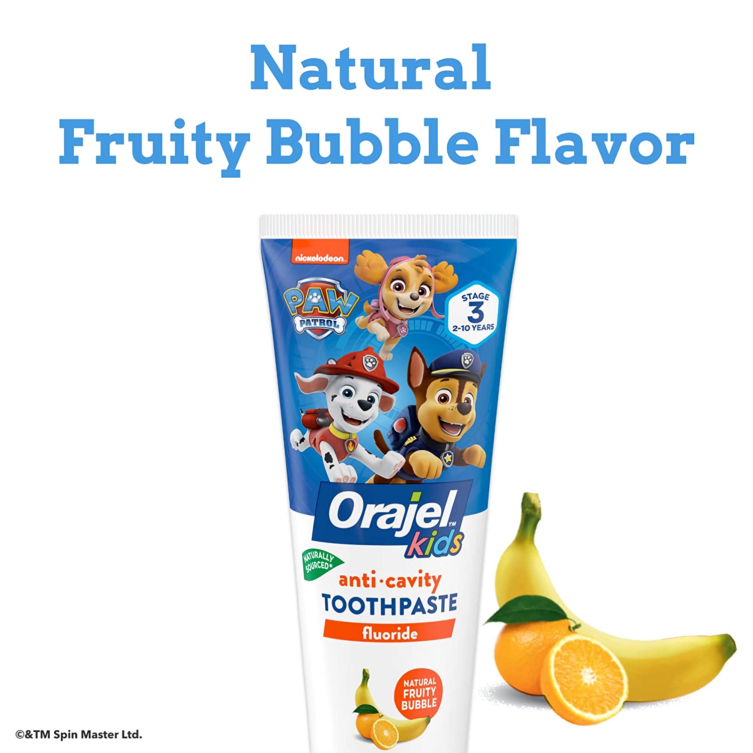 Orajel Kids Paw Patrol Anti-Cavity Fluoride Toothpaste, Natural Fruity Bubble Flavor, 4.2oz Tube $5.79