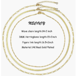 NECOCY Dainty Layered 14k Gold Simple Gold Choker Necklace Set $12.88