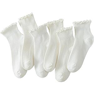 6-Pack Hstyle Women's Ruffle Ankle Socks (White) $6.97 ($1.16 Each) + Free Shipping w/ Prime or on $35+