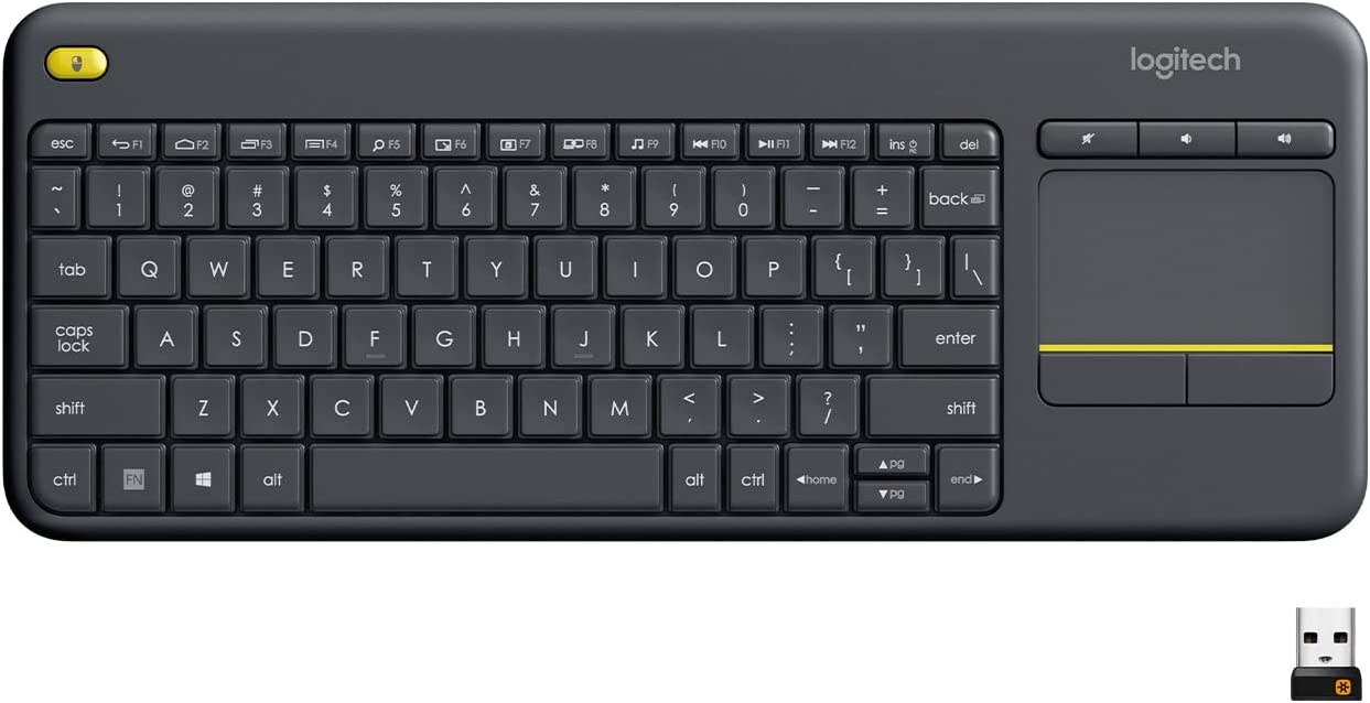 Logitech K400 Plus Wireless Touch With Easy Media Control and Built-in Touchpad, HTPC Keyboard for PC-connected TV, Windows, Android, Chrome OS, Laptop, Tablet - Black $35.05