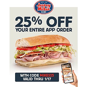 Jersey mike's promo code cheap