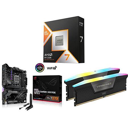 CPU MOBO RAM Bundle - AMD Ryzen 7 9800X3D Bundle with ASUS ROG CROSSHAIR X870E APEX + Corsair 32GB 6400 CL36 $799.99