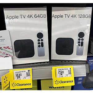 YMMV - Apple TV 3rd Gen 128GB Walmart Clearance - $74.50 B&M