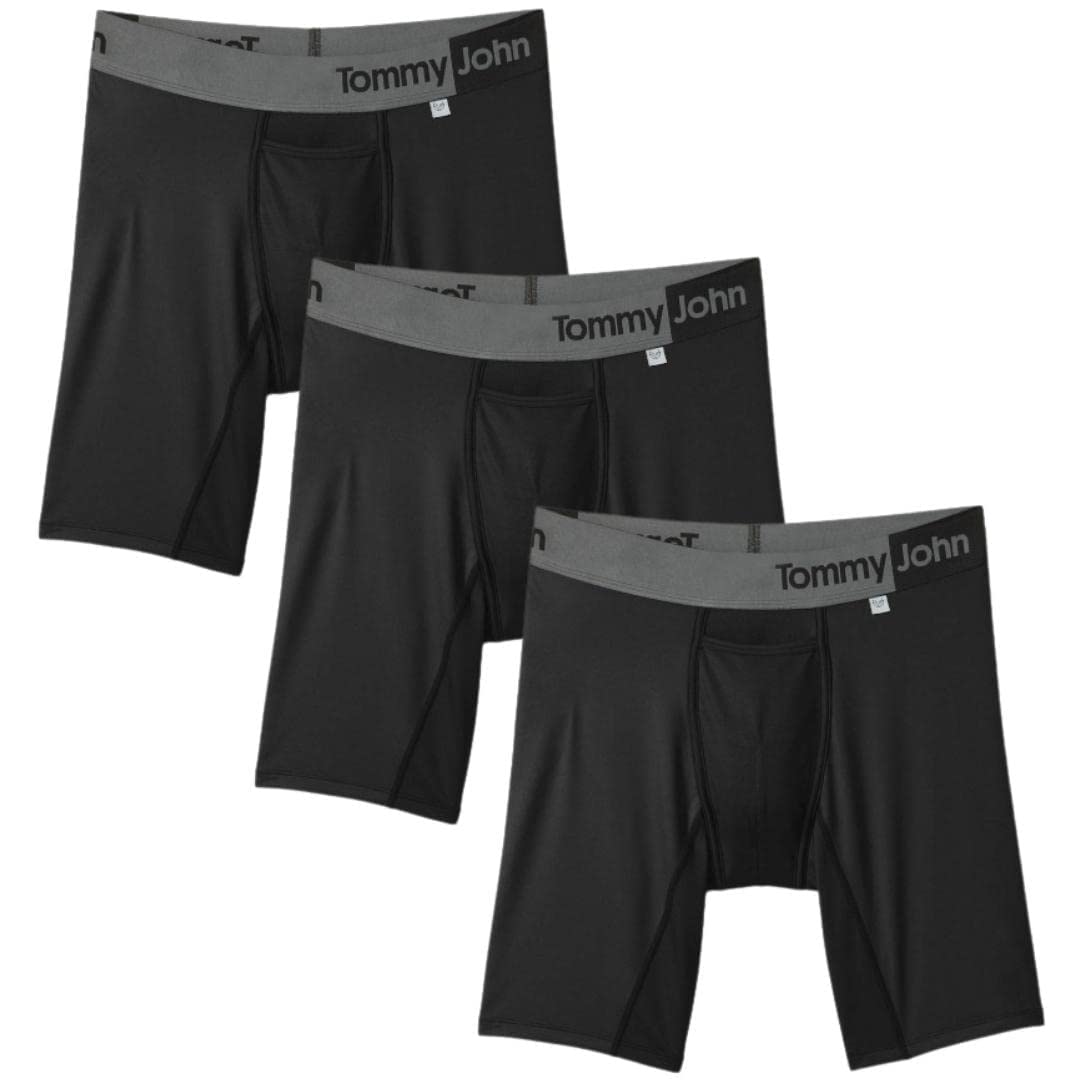 Tommy John Men’s Underwear – 3 Pack 360 Sport Boxer Briefs with Contour Pouch 4", 6" or 8" length $40