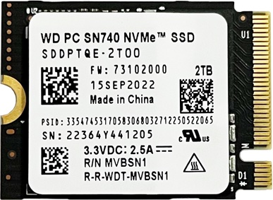2TB Western Digital PC SN740 M.2 2230 NVMe PCIe4x4 SSD