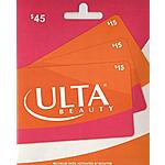 $45 Ulta Beauty Gift Card (3 x $15) $28.50