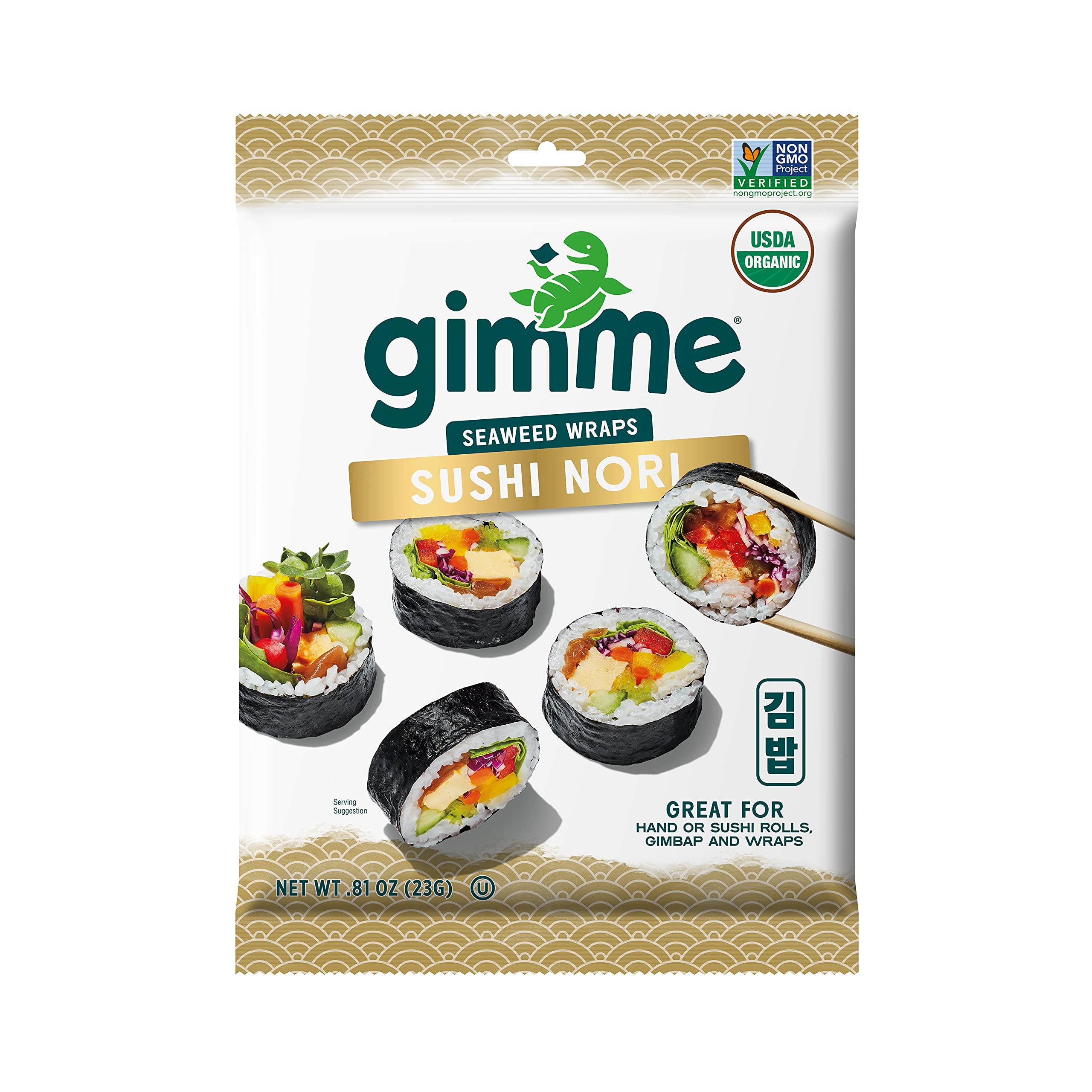 9-Sheets gimMe Organic Roasted Seaweed Sushi Nori $2.40 w/ Subscribe & Save