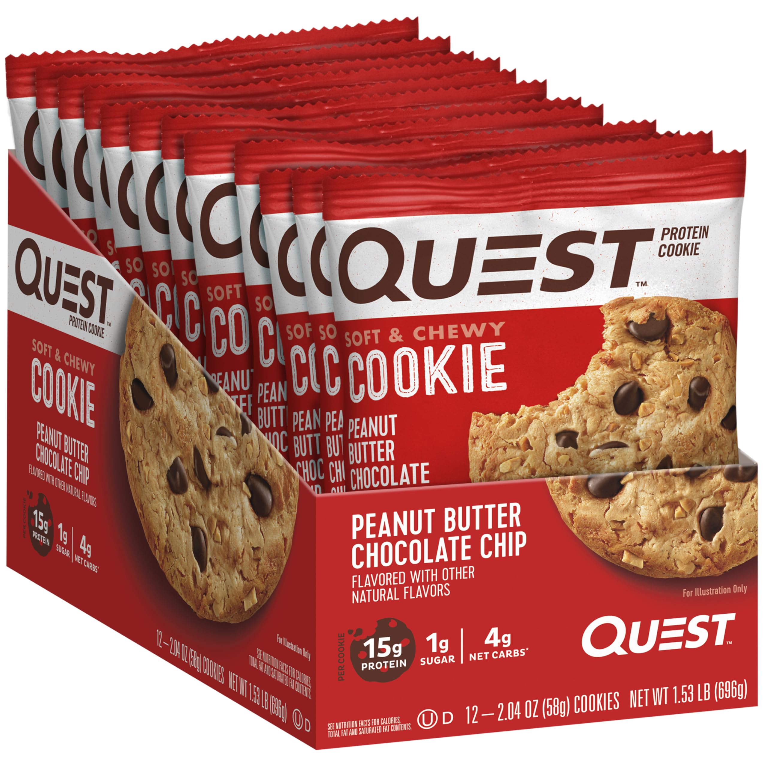 12-Pack 2.04-Oz Quest Nutrition High Protein Cookies (Peanut Butter Chocolate Chip) $11.40 w/ Subscribe & Save