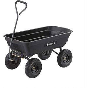 Gorilla Carts Poly Garden Dump Cart w/ Steel Frame & 10