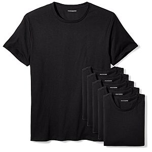 6-Pack Amazon Essentials Men's Crew Neck T-Shirts (Black or White) $17.90 