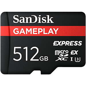 Select Locations: 512GB SanDisk GamePLAY microSD Express Memory Card  + Free Shipping