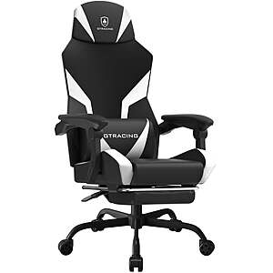 GTRACING LUFT-400 Mesh & Faux Leather Office Gaming Chair w/ Footrest (White)  + Free Shipping