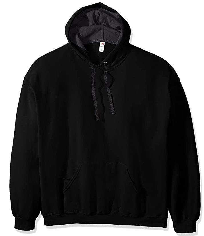 Fruit of the Loom Men's Hooded Sweatshirt (Black, Large or X-Large) $2
