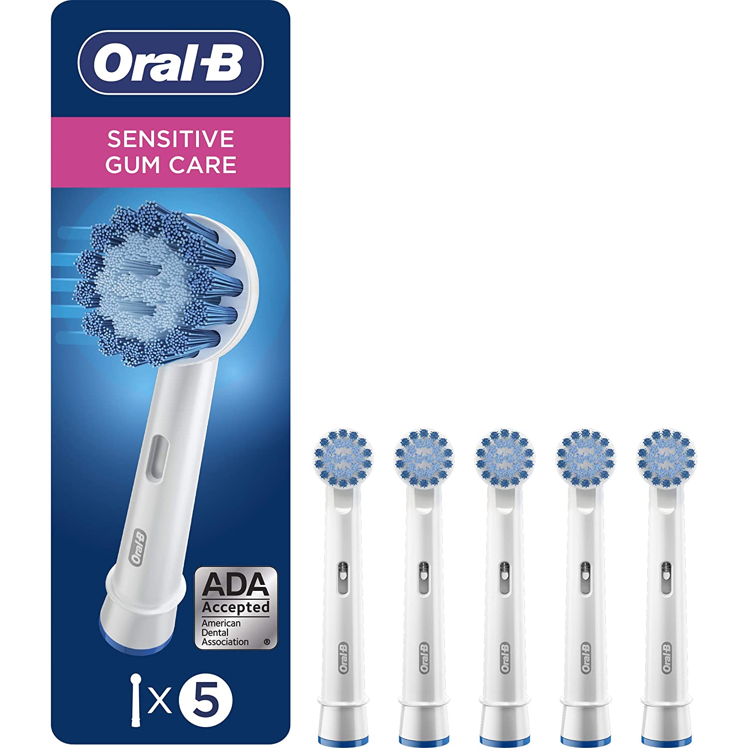 5 Ct Oral B Sensitive Gum Care Electric Toothbrush Replacement Heads