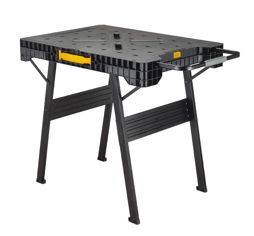 HART Folding Work Table with Fixed Legs, Resin Workbench, Black with