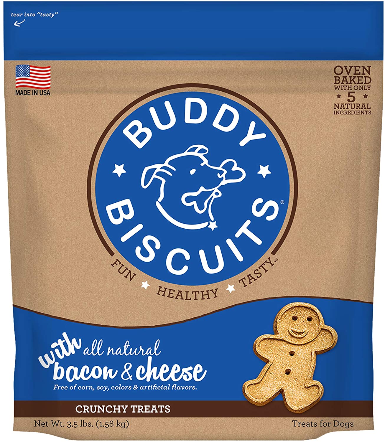 3 5 Lb Buddy Biscuits Crunchy Dog Treats Bacon Cheese