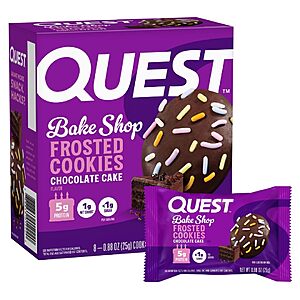 8-Count 0.88oz. Quest Nutrition 11g Protein Frosted Cookies (Chocolate Cake) $6.65 