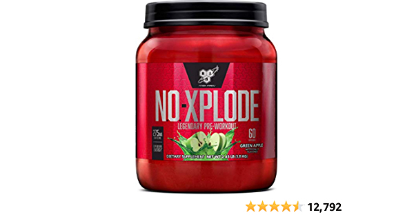 BSN N.O.-XPLODE Pre Workout Powder, Energy Supplement for Men and Women with Creatine and Beta-Alanine, Flavor: Green Apple, 60 Servings - $38