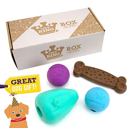 Chew King Dog Box XLarge- Durable Fetch Balls, Treater and Chewing Toy Collection- $19.99 + Free Prime Shipping