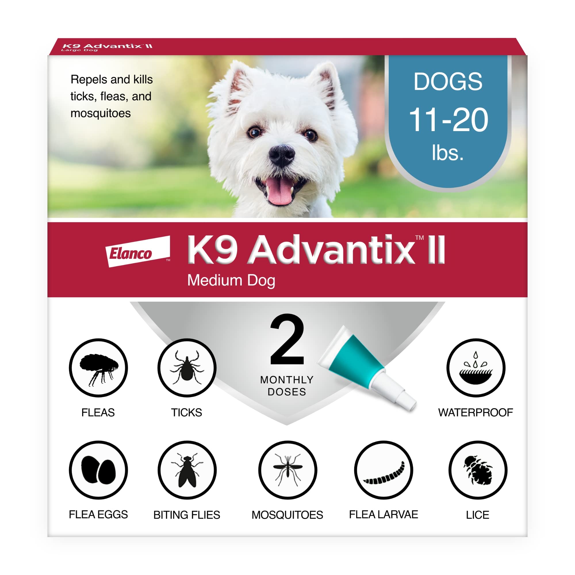 K9 Advantix II Medium Dog (11-20 lbs)  Flea, Tick & Mosquito Treatment 2-Mo Supply - 14.98 + Free Shipping $14.98