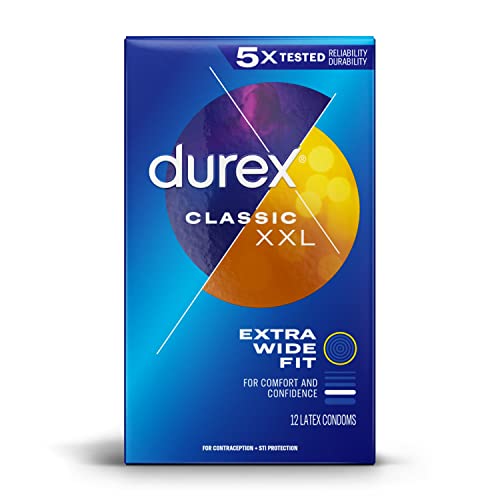 $5.88 or $5.00 with 15% S&S -- Durex Condom XXL Longer & Wider Natural Latex Condoms, Extra Wide Fit, 12 Count - Ultra Fine & Lubricated