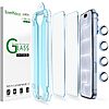 2-Pk amFilm OneTouch iPhone 18/17/16/15/14/13 Tempered Glass Screen Protectors