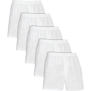 5-Pack Fruit of the Loom Men's Woven Boxer Shorts (White, Size: S-XL) $12.22 + Free Shipping w/ Prime or on $35+