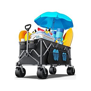 350L/440-lb Capacity Everyfun Pro Collapsible Wagon Cart w/ Oversized Wheels (Black) $55 + Free Shipping w/ Prime