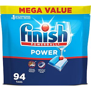 94-Ct Finish Power Dishwasher Detergent Pods $13.65 w/ S&S