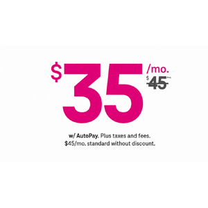 Select Locations: T-Mobile Fiber Home Internet: 1GB $50/mo, 2GB $70/mo, 300Mbps $35/mo w/ Auto Pay (New Qualifying Line Only)