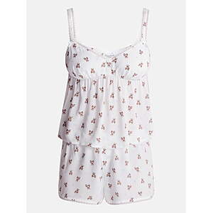 2-Pc No Boundaries Women's Woven Cami Top & Shorts Sleep Set