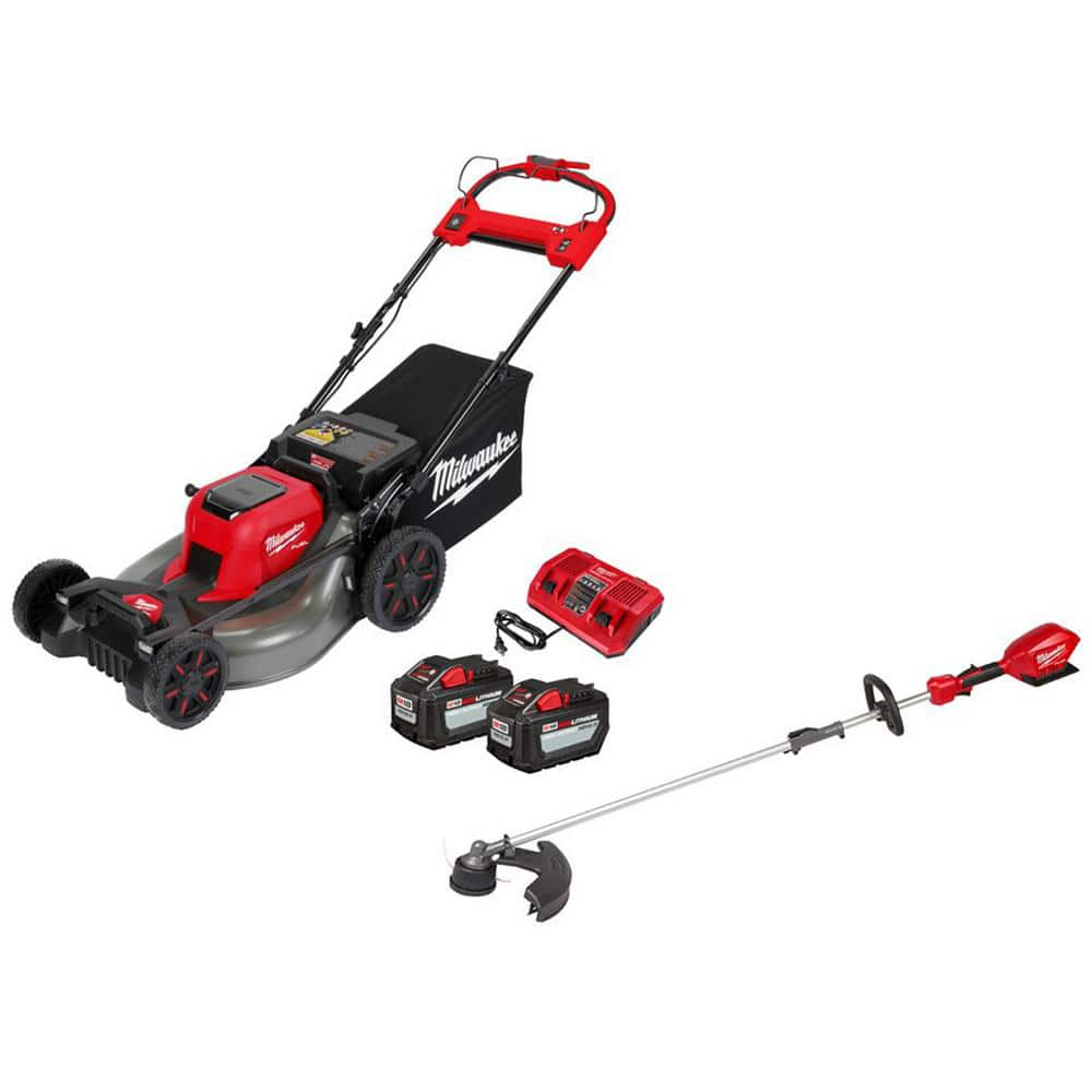 Milwaukee M18 FUEL Brushless Cordless 21 in. Dual Battery Self-Propelled Lawn Mower w/ String Trimmer, (2) 12.0Ah Batteries 2823-22HD-2825-20ST - $1099